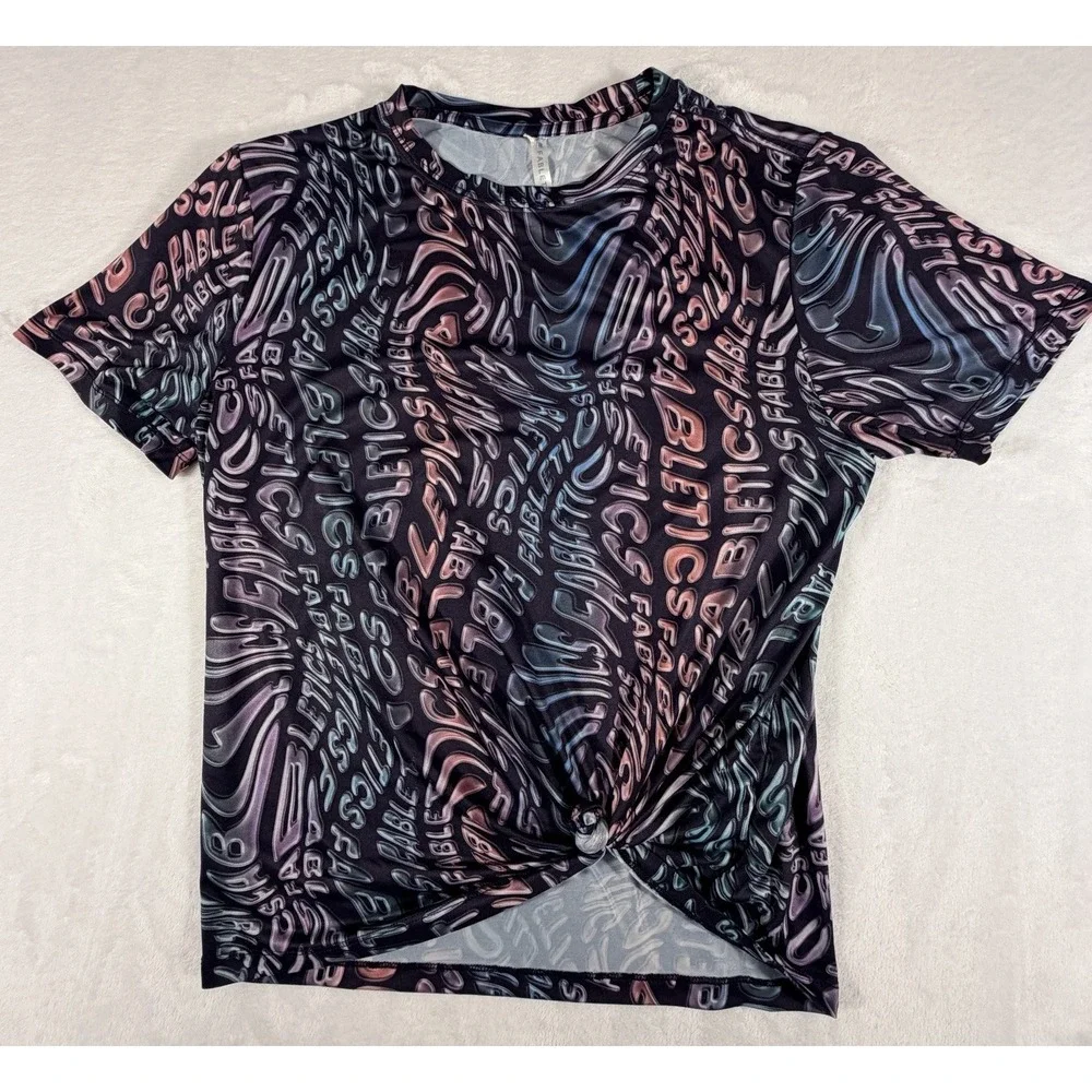 Fabletics Shirt Women's Sz L Multi-Color Dry-Flex Tee Mind Melt